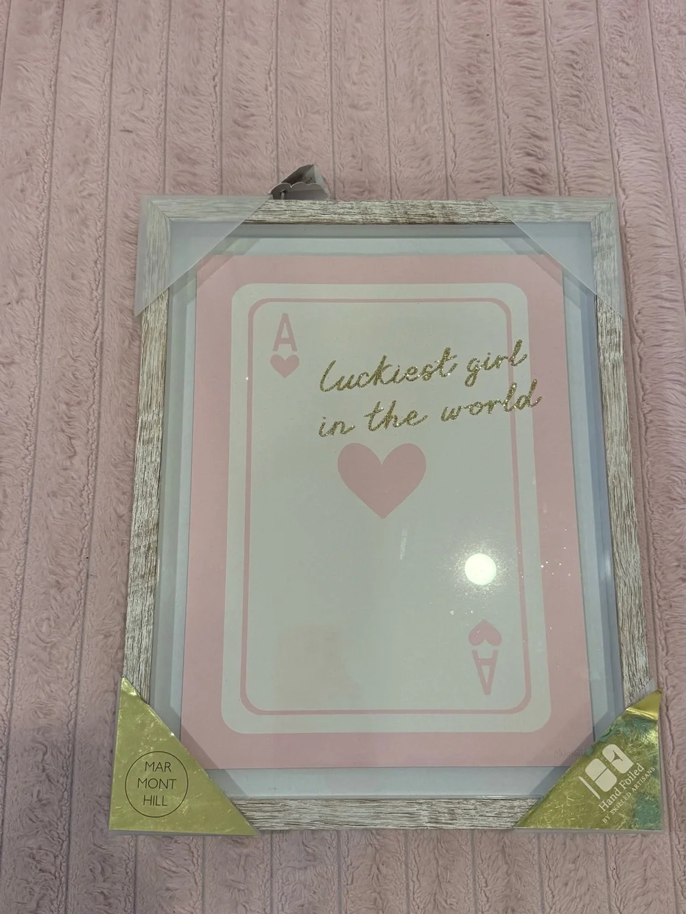 Pink 'Luckiest Girl in the World' Framed Art